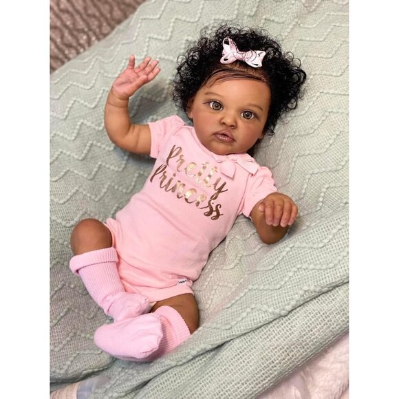 🆕20inch African American Realistic Newborn Girl Baby Dolls Black Baby - Picture 3 of 7